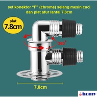 MESIN F chrome washing machine hose connector set 7.8cm floor drain plate KSO-F-C PL78