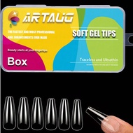Long Coffin Nail Tips 240PCS, Clear Acrylic Full Cover Gel Press On Nail Tips For DIY Salon, Pre-Sha