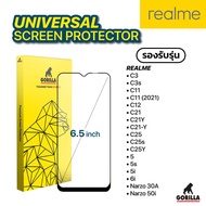 ฟิล์มกระจกมือถือ Gorilla สำหรับ Realme หน้าจอ 6.5 " รุ่น C3C3sC11C11 2021C12C21C21YC21-YC25C25sC25Y55s5i6iNarzo 50i