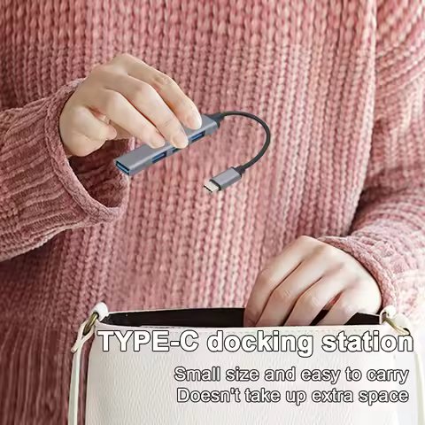 4-Port USB 3.0 Hub Adapter 5Gbps USB Splitter USB C Hub Multiple USB 3.0 Hub USB Port Expander for L