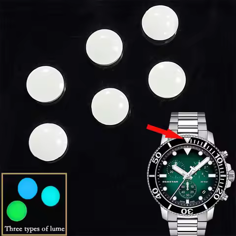 Ice blue/Blue/Green Luminous pearl dot Watch BezelInsert 12OClock Pearl Dot Mod Parts Replacement Sp