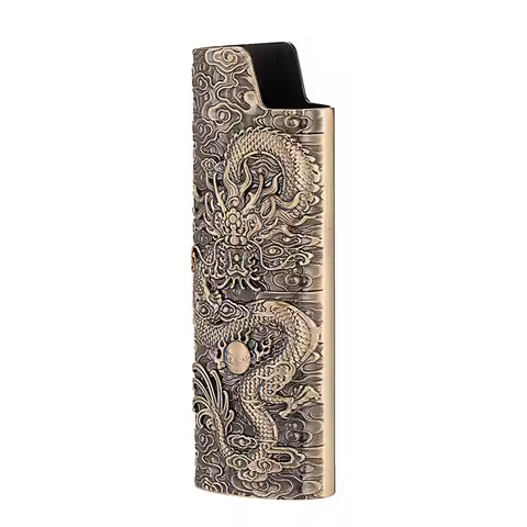 Full size BIC J6 Lighter Cover Inquiry 3D Flying Dragon Relief Metal Case Exploration proof Armor La