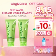 【New Launch】Glad2Glow Glycolic Acid Facial Wash Excess oil control, Brightening, Barrier Care 3IN1 L