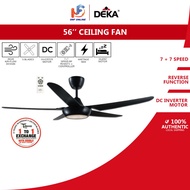 Deka 5 Blade Ceiling Fan Dc Inventer With Remote Control And LED Light ((56”)) DDC21L DDC-21L