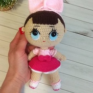 Doll L.O.L., doll LOL surprise, doll lol in pink dress, crocheting doll lol