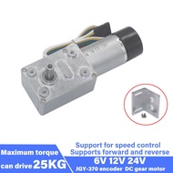 JGY-370 Turbo Worm Gear Motor Encoder Speed Meter Motor DC6V 12V 24V High Torque Low Speed Self-Lock