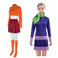 Scooby-Doo Where Are You Daphne Velma Dinkley Cosplay Costume For Women Girl Clothes Halloween Carni