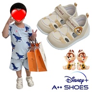A++ Disney 13-18 Chip 'N' Dale Different Material Stitching Velcro Felt Casual Shoes~Small