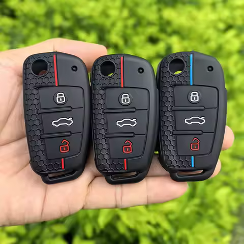 Silicone Key Case Cover Shell for Audi A4 B7 A6 C6 4f 8v A3 8p A1 A3 Accessories Auto Remote Key Hol