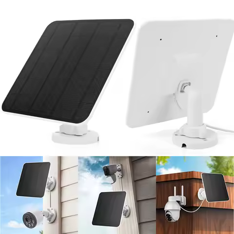 5V 6W Solar Panel IP65 Waterproof Solar Panel Charger Micro USB & USB-C Port 9.8 Ft Charging Cable f