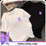 KAOS BASIC BTS PURPLE SMALL LOGO BAJU BTS KPOP Tshirt BTS TAEHYUNG