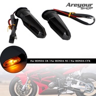 Areyourshop ไฟไฟเลี้ยวไฟ LED ไฟแสดงสถานะสำหรับ Honda CRF250 CB500 CB650F CTX700 ควัน