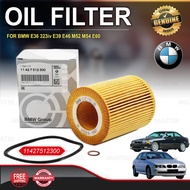 2PCS 11427512300 Oil Filter BMW E36 323iV E39 E46 E60 M52 M54 E60 Penapis Minyak Kereta