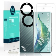 IBYWIND Tempered Glass Screen Protector For Honor Magic5 Lite 5G/Honor X9a 5G(2Pcs),1 Camera Lens Protector,1 Backing Carbon Fiber Film,Easy Install