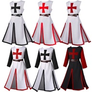 Medieval Knight Crusader Cape Cosplay Halloween Party Stage Costume