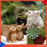 [Gooditem] Cute Bunny Figurine Office Desk Bunny Easter Bunny Figurine Resin Cute Kissing Rabbit Sta