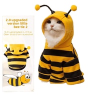 Cute Bee Style Pet Funny Costume Spring Autumn Thin Hoodie for Small Dogs & Cats Blue Cat Bichon Ted
