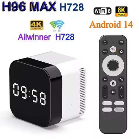 H96 MAX H728 TV BOX Android 14 Allwinner H728 Octa Core 4G 128G Support 8K ULTRA HD 1000M LAN Wifi6 