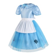 ใหม่มาถึงเด็กเครื่องแต่งกาย Alice In Wonderland Princess เดรส ฮาโลวีนคริสต์มาสเทศกาล Alice Theme ชุด