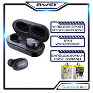 Awei Bluetooth Wireless Earbuds Waterproof Auto Connect TWS Sport Bluetooth Earphones In Ear Earbud Earfon
