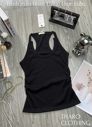 Áo Ba Lỗ Cổ U Xẻ Nhún Eo Dáng Dài - Tharo Clothing [AO00255]