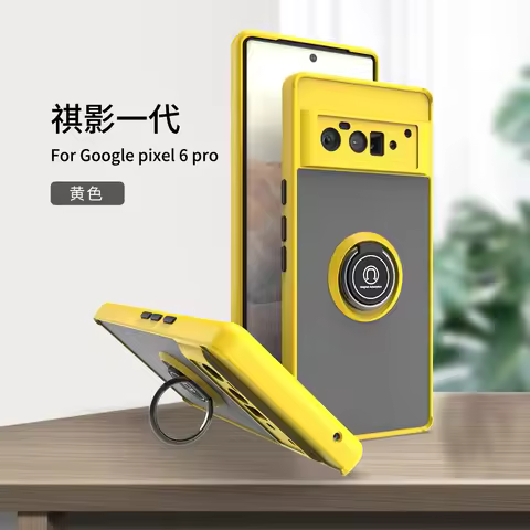 For Google Pixel 6 Pro Matte Phone Case For Google Pixel 6 7 8 9 Pro 8A Luxury Metal Ring Holder Cov