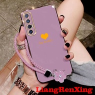 Casing OPPO Reno 3 pro oppo reno 3 phone case Softcase Electroplated silicone shockproof Protector  Cover new design with Lanyard for girls DDAXSS01