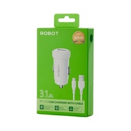 Universal Car Charger Robot RT-C13 15W Usb Port + Type C Input 12-24V DC 3.1A Premium High Quality C