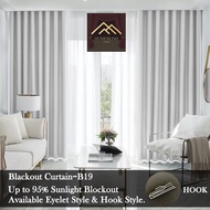 B19 Ready Made Curtain 95%Blackout Siap Jahit Langsir(Free Cangkuk-Hook)Langsir RAYA Kain Tebal 100%Polyester Blackout