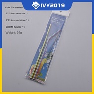 Straw 304 Stainless Steel Environmental Protection Straw Stainless Steel Straw Sleek Not To Hurt The Mouth Metal Straw Not Easy To Aging Deformation IVY