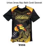 Ready StokUnisex Baju Batik Jersey Corak Sarawak