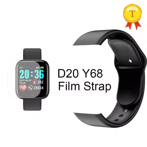 high qulity Silicone Strap for D20 Smartwatch Soft TPU Wrist Watchband Screen Protector film Compati