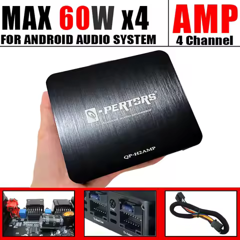 4-Channel Car Amplifier (60Wx4) 240W Max Power for Large Display Android Devices Audio Subwoofers an