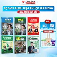 Combo 6 sách Word - Excel - Powerpoint - Google Sheet - 150 TT - 90 Hàm Excel ĐÀO TẠO TIN HỌC Ứng Dụ