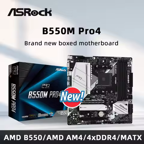 ASRock B550M PRO4 motherboard Support 5900X 5800X3D 5700X3D 5600X 5700X 5600G CPU AM4 4xDDR4 4733Mhz