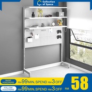 Standing Pegboard Gaming Room Shelf Adjustable Pegboard Organizer White Besi Rak Rak Berdiri Rak Pap