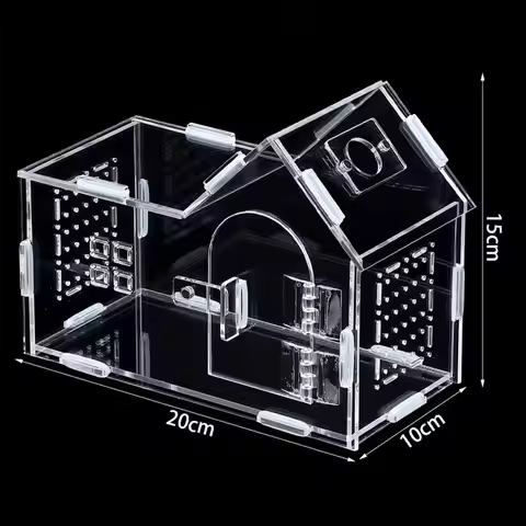Reptile Feeding Container Portable Acrylic Snake and Gecko Cage with Ventilation for Tortoise Enclos