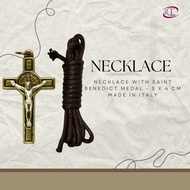 Necklace with Saint Benedict Medal - 3 x 4 cm Made in Italy - C3-115169 L-13 inches - Cross-3 x 4 cm
