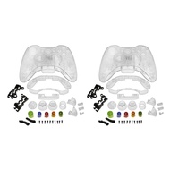 2X Crystal Shell Compatible with Microsoft Xbox 360 Wireless Controller Clear