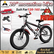 AENXRD 20 inch 8-13years Basikal Budak Mountain bike 7/21 speed sprot bike Dual disc brake cushioned