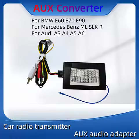 Car AUX Audio Adapter FM Transmitter Converter Car Radio Stereo Audio Cable For BMW E60 E70 E90 Merc