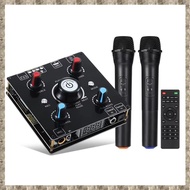 (RSDF) Dual Microphone Karaoke Machine Bluetooth 5.0 Sound Power Amplifier Integrated Amp & U-Dis