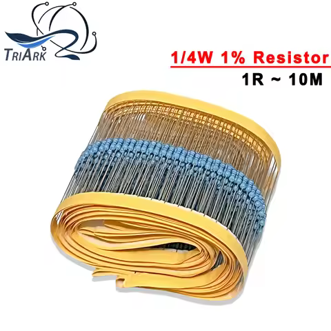 100PCS/Lot Metal Film Resistor 1/4W 1% 100R 220R 1K 1.5K 2.2K 4.7K 10K 22K 47K 100K 100 220 1K5 2K2 
