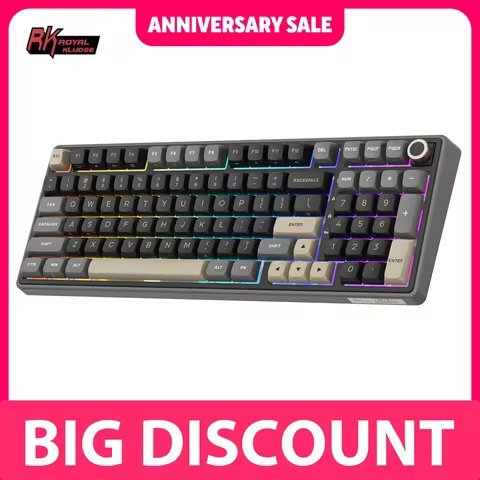 RK ROYAL KLUDGE R98Pro Gasket Wired Mechanical Keyboard 98 Keys RGB Hot-swappable Pluggable Button G