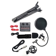 ❃BM800 Condenser Microphone V8 Sound Card Mixer Live Broadcast Recording Set Mic Phone K Song Ce<P9