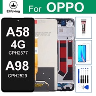 จอ LCD แบบดั้งเดิมสำหรับ OPPO A58 4G CPH2577/A98 5G CPH2529จอแสดงผลหน้าจอสัมผัสอะไหล่ชุดประกอบดิจิไท