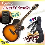 【現代樂器】現貨！Epiphone J-200 EC Studio 面單電木吉他 漸層色 缺角型 雲杉單板民謠吉他