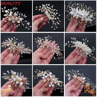 ANHUITYJ Bridal Hair Comb Women Girls Hair Accessories Crystal Peals Headpieces