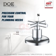 DOE RX60AF(RP) 3/4" Cross Handle Concealed Full Turn Stopcock Shower Stopcock Bathroom Stopcock