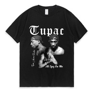 Rapper Tupac 2pac Tops Hip Hop Streetwear Oversized Short Sleeves Tee Shirt